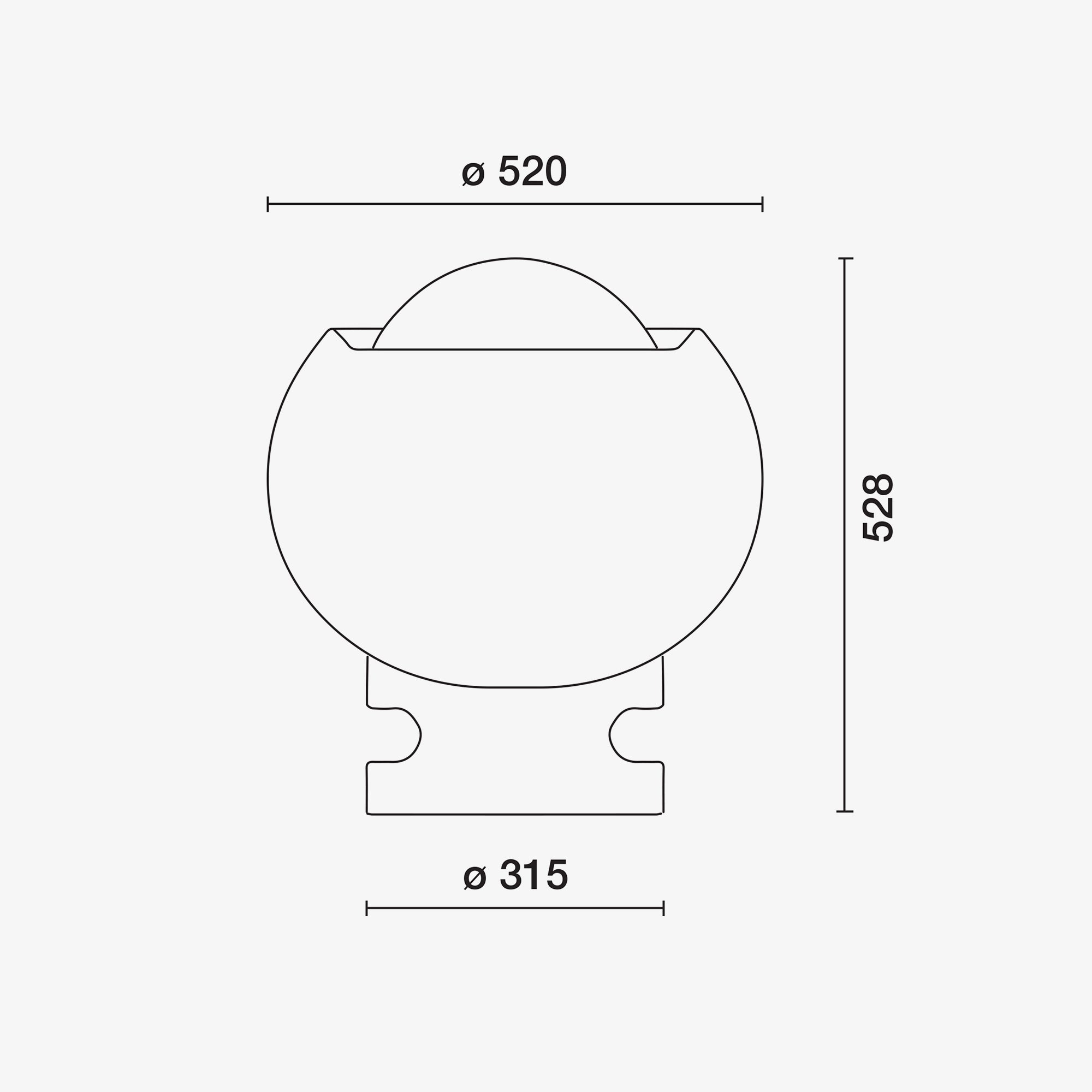 Clan tavolo/terra 520mm - Bianco