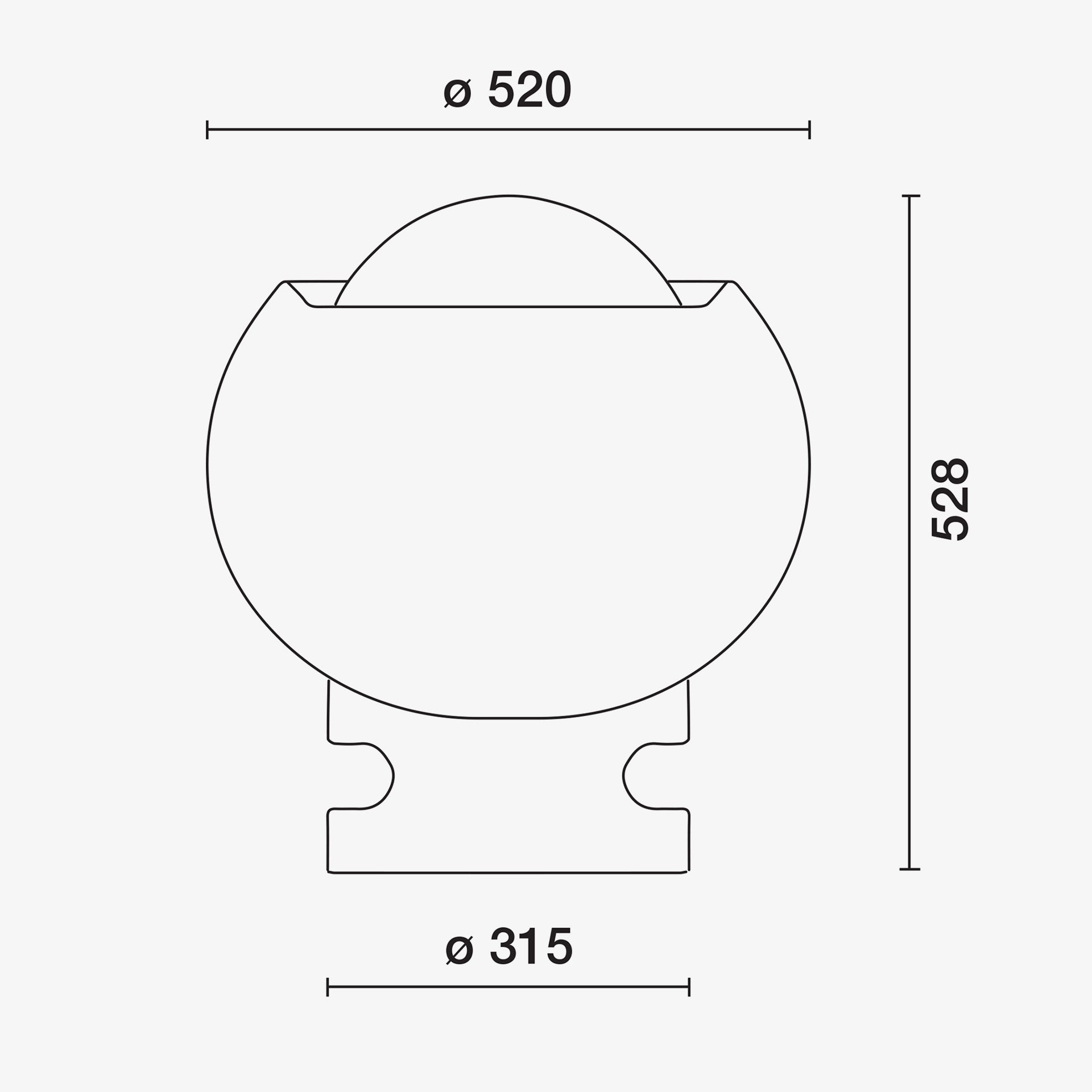 Clan table/floor 520mm  - White
